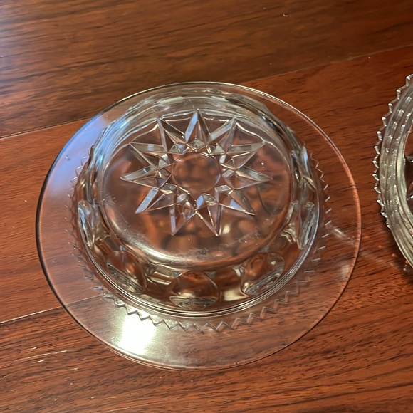 Vintage Coin Dot Cut Glass Clear Colour Lidded Dish - Picture 6 of 9